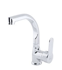 Troy Kuğu Lavabo Bataryası Aç Kapa Yandan Kollu Banyo Lavabo Bataryası