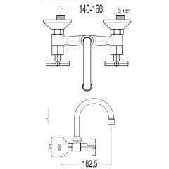 Koç Klasik Duvardan Aç Kapa Lavabo Bataryası Pirinç Tek Gövde Banyo Lavabo Musluğu