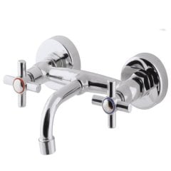 Koç Duvardan Sabit Borulu Lavabo Bataryası Aç Kapa Lavabo Musluğu