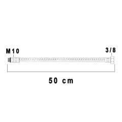 2 Adet 50 cm 3/8 M10 Batarya Musluk Flex Bağlantı Hortumu