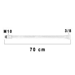 2 Adet 70 cm 3/8 M10 Musluk Fleks Hortumu Çelik Örgü Flex Bağlantı Hortumu 70 cm